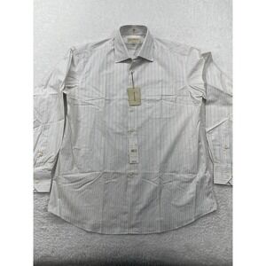 Tommy Bahama 16 34/35 Button Up Dress Shirt Men Blue Crème Stripe Cotton NEW